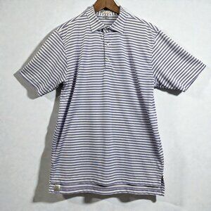 Peter Millar Shirt Mens Medium Purple White Striped Summer Comfort Performance